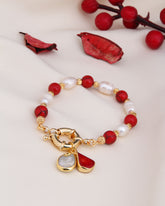 Coral & Pearl Bracelet
